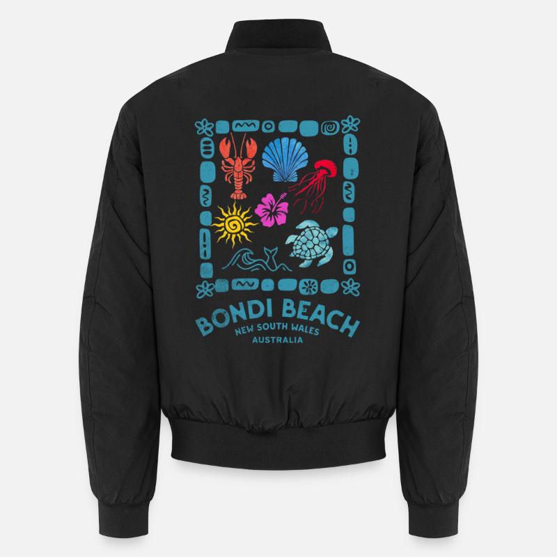 Bondi Beach Marine Souvenir - Unisex Bomber Jacket - black