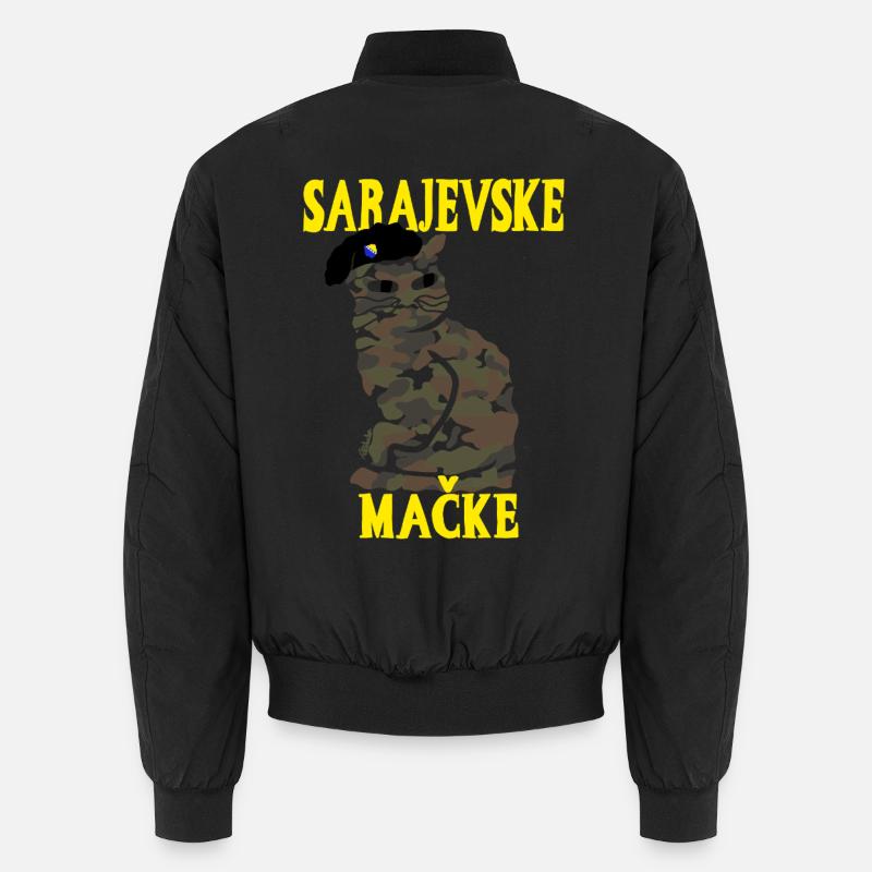Chat Camouflage Sarajevo Militaire - Bomber unisexe - noir