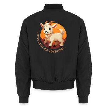 Kleine Ziege, das große Abenteuer - Unisex Bomberjacke - Schwarz - Hinten - AI Model Male 185 light (185cm)