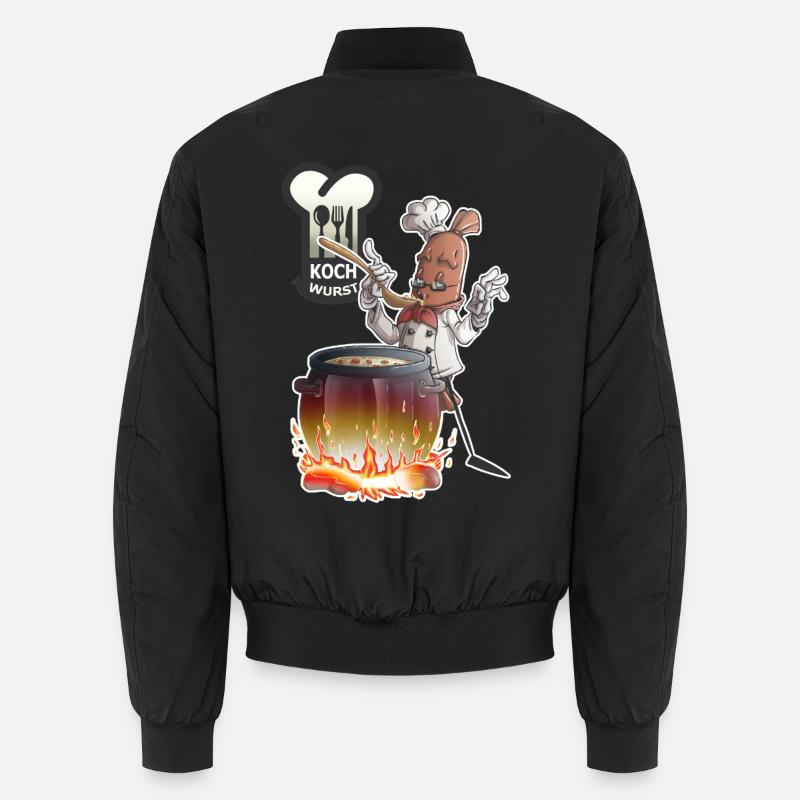 Cooked sausage - Unisex Bomber Jacket - black