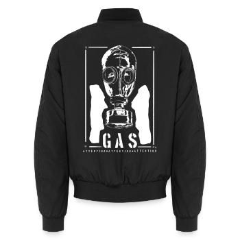BIRD Gasmaske Industriehinweis - Unisex Bomberjacke - Schwarz - Hinten - AI Model Male 185 light (185cm)