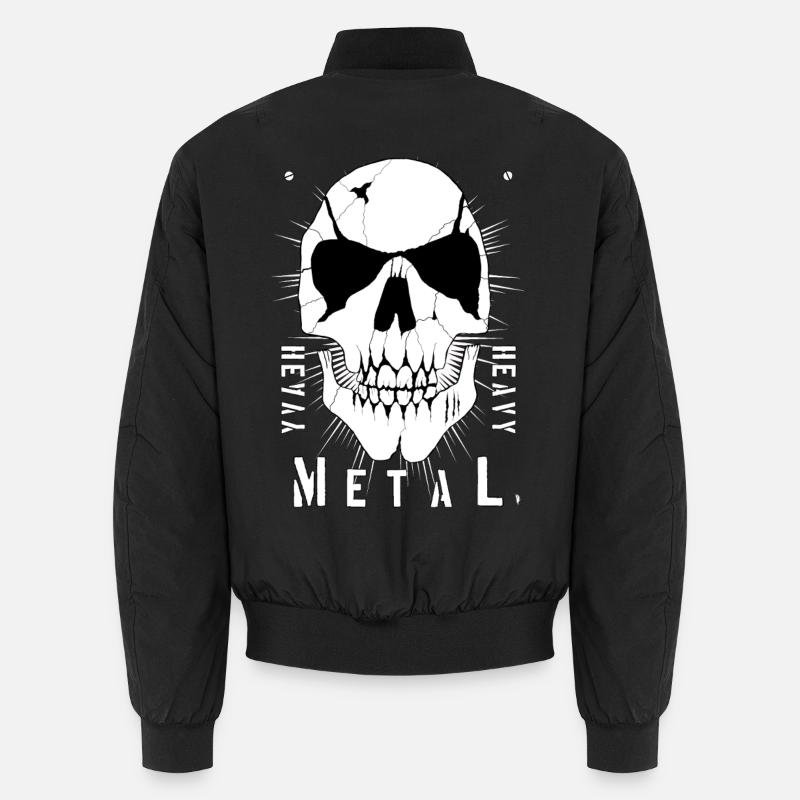 Metallschädel mit Rissen - Unisex Bomberjacke - Schwarz
