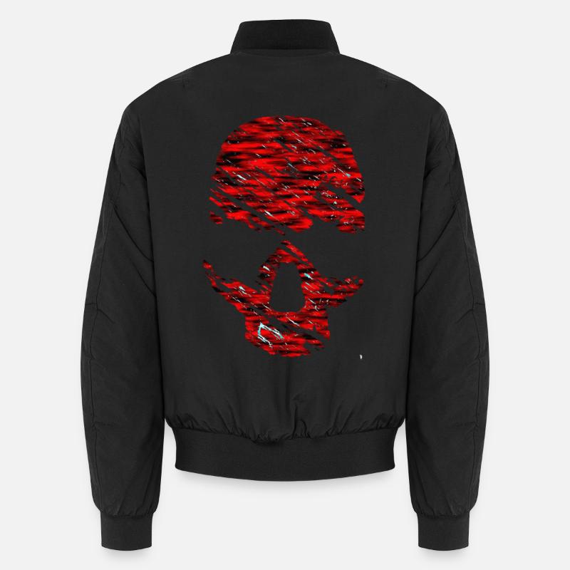 Crâne rouge avec des fissures - Bomber unisexe - noir