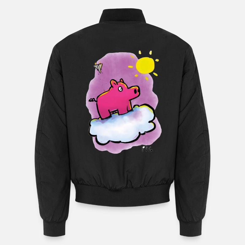 Warpig on a cloud - Unisex Bomber Jacket - black