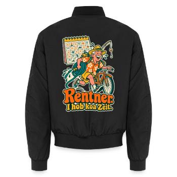 Rentner I hob koa Zeit - Unisex Bomberjacke - Schwarz - Hinten - AI Model Male 185 light (185cm)