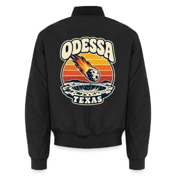 Texas Odessa Meteor Sunset - Unisex Bomberjacke - Schwarz - Hinten - AI Model Male 185 light (185cm)