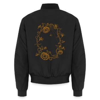 Halloween Vintage  - Unisex Bomberjacke - Schwarz - Hinten - AI Model Male 185 light (185cm)