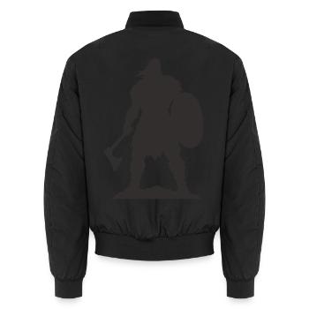 Wikinger Krieger mit Axt und Schild - Unisex Bomberjacke - Schwarz - Hinten - AI Model Male 185 light (185cm)