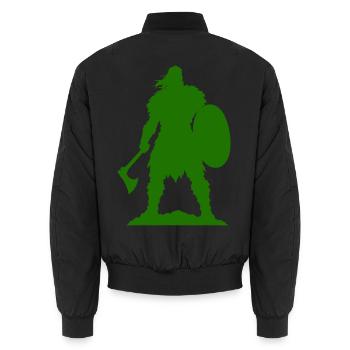 Wikinger Krieger Silhouette - Unisex Bomberjacke - Schwarz - Hinten - AI Model Male 185 light (185cm)