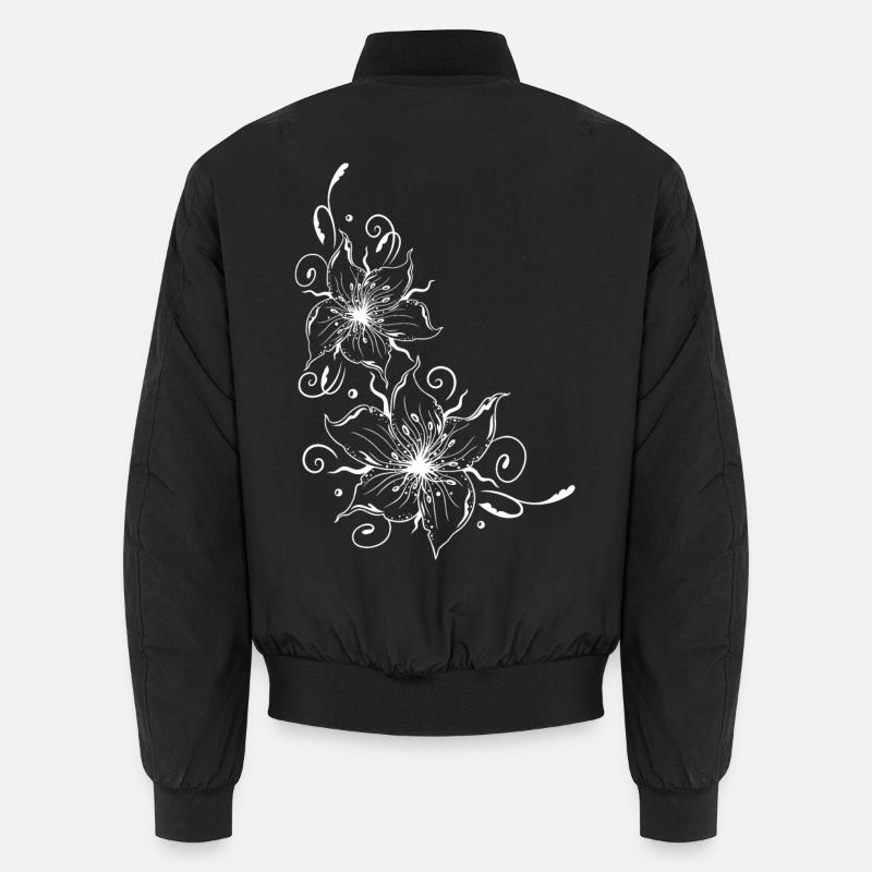 Gros lys avec élément floral. Bomber unisexe