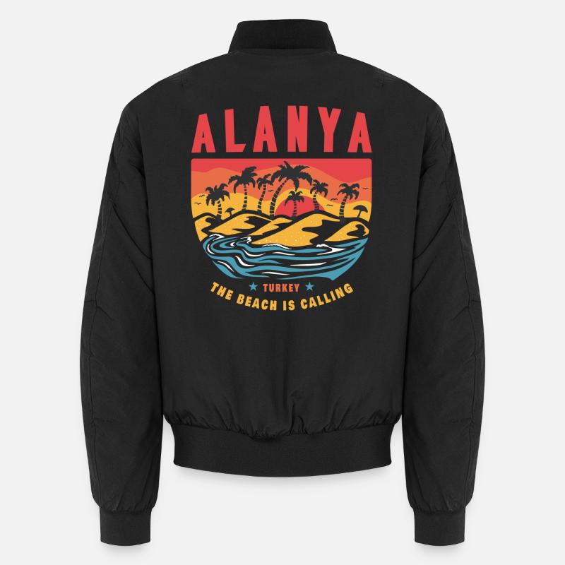 Alanya Turkey vintage beach design Unisex Bomber Jacket
