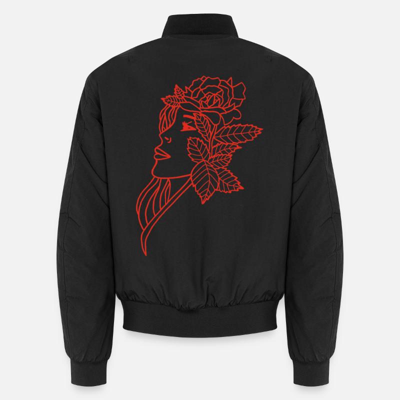 La dame et la rose (rouge) Bomber unisexe