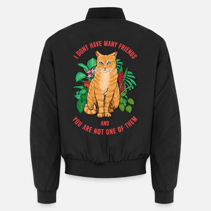 Chat pas sympathique - Bomber unisexe - noir