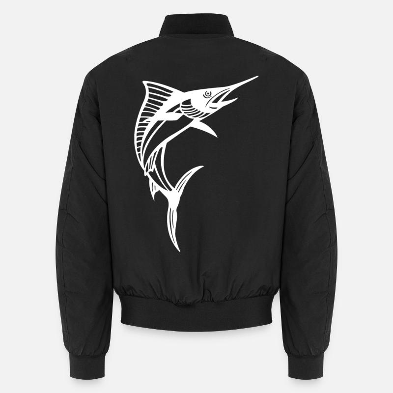 Weißer Schwertfisch Unisex Bomberjacke
