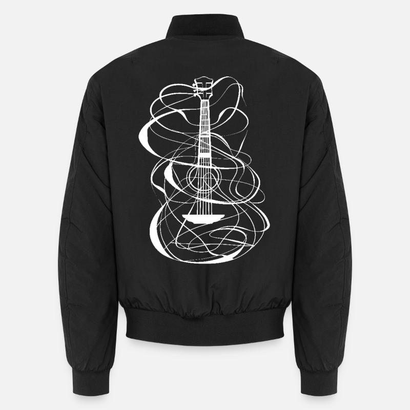 Ukulele Skizze - Unisex Bomberjacke - Schwarz