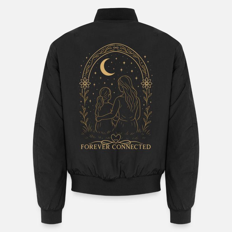 Forever Connected Mama Tochter Geschenkidee - Unisex Bomberjacke - Schwarz