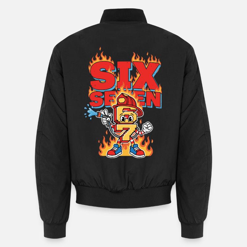 Meme 67 Feuerwehrmann Six Seven meme Geschenk Unisex Bomberjacke
