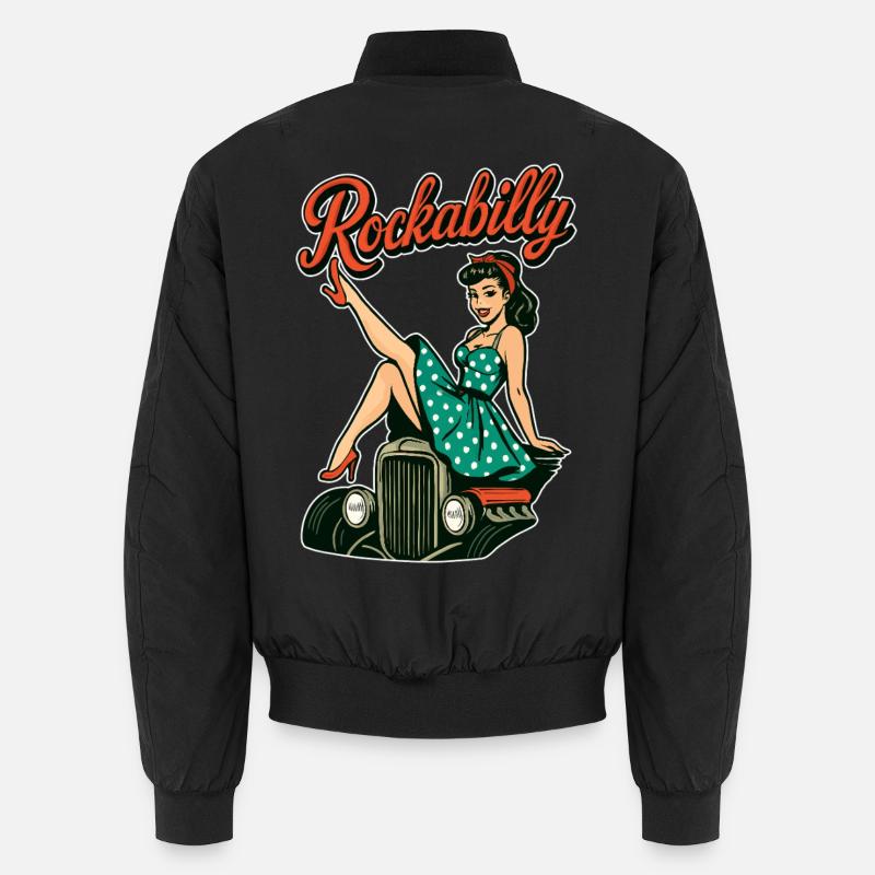 Rockabilly Oldtimer Hot Rod Pin Up 50er Geschenk Unisex Bomberjacke
