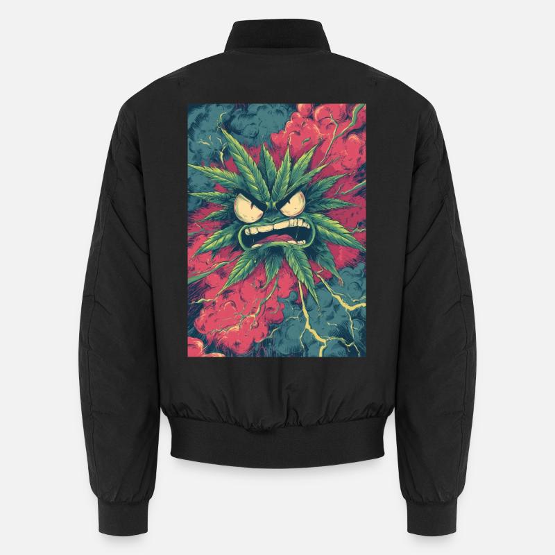 Angry Hemp Leaf Chaos - Unisex Bomber Jacket - black