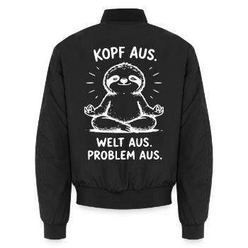 Kopf Aus Welt Aus Sloth Meditation - Unisex Bomberjacke - Schwarz - Hinten - AI Model Male 185 light (185cm)