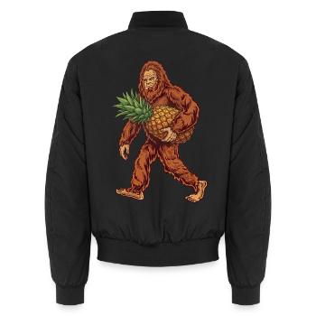 Bigfoot trägt Ananas - Unisex Bomberjacke - Schwarz - Hinten - AI Model Male 185 light (185cm)