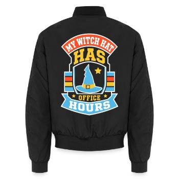 My Witch Hat Has Office Hours - Unisex Bomberjacke - Schwarz - Hinten - AI Model Male 185 light (185cm)