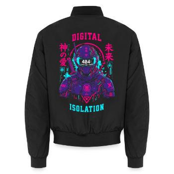 404 User Not Found Techwear Cyberpunk-Design - Unisex Bomberjacke - Schwarz - Hinten - AI Model Male 185 light (185cm)