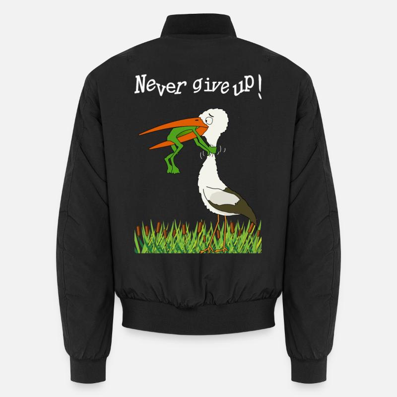 Never give up! - Unisex Bomber Jacket - black