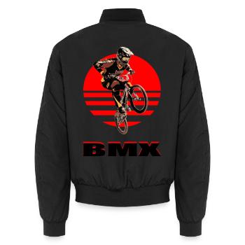 BMX Bike - Unisex Bomberjacke - Schwarz - Hinten - AI Model Male 185 light (185cm)