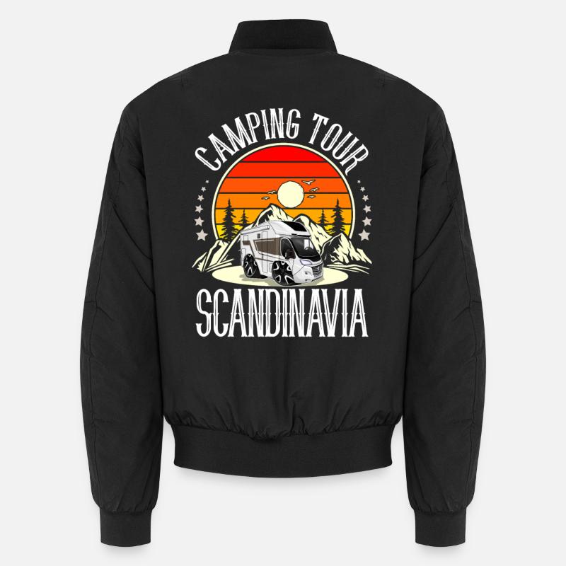 Camping Camper Camping Scandinavia - Unisex Bomber Jacket - black