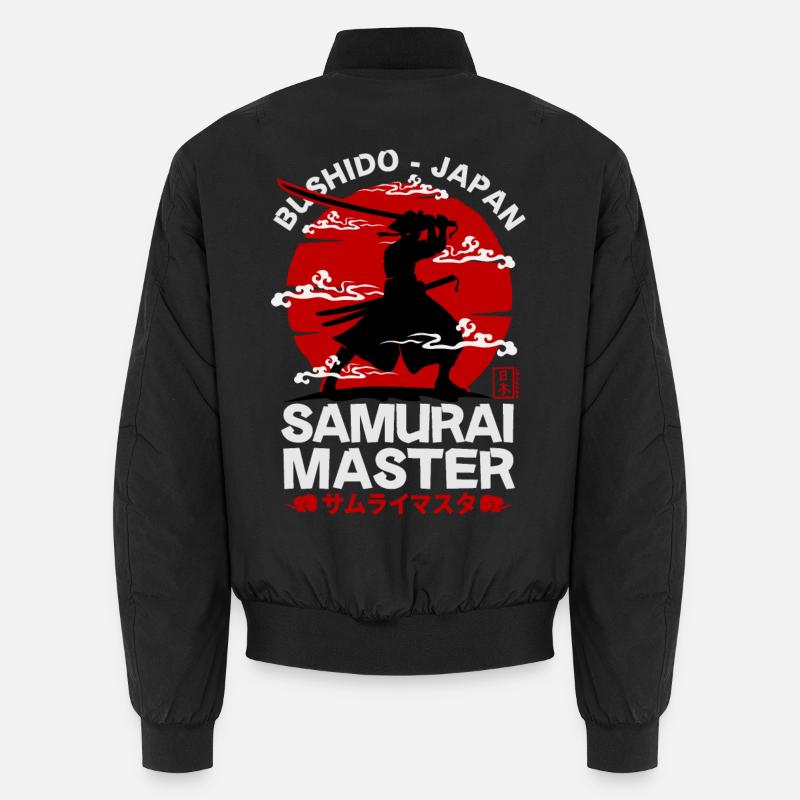 Samurai master series - bushido japan: Black Unisex Bomber Jacket