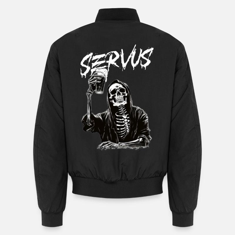 Sensenmann mit Bier - Unisex Bomberjacke - Schwarz