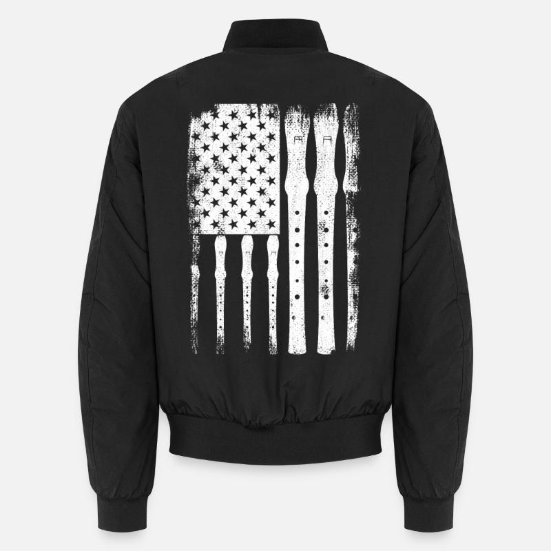 Flute U.S. Flag Unisex Bomber Jacket