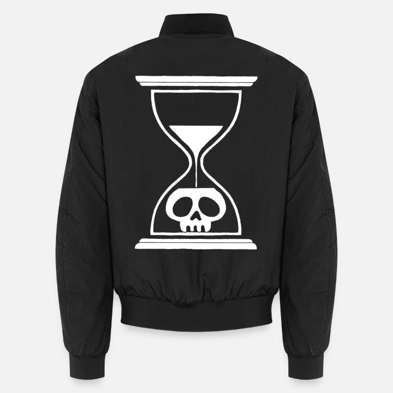 White Hourglass Skull Unisex Bomber Jacket