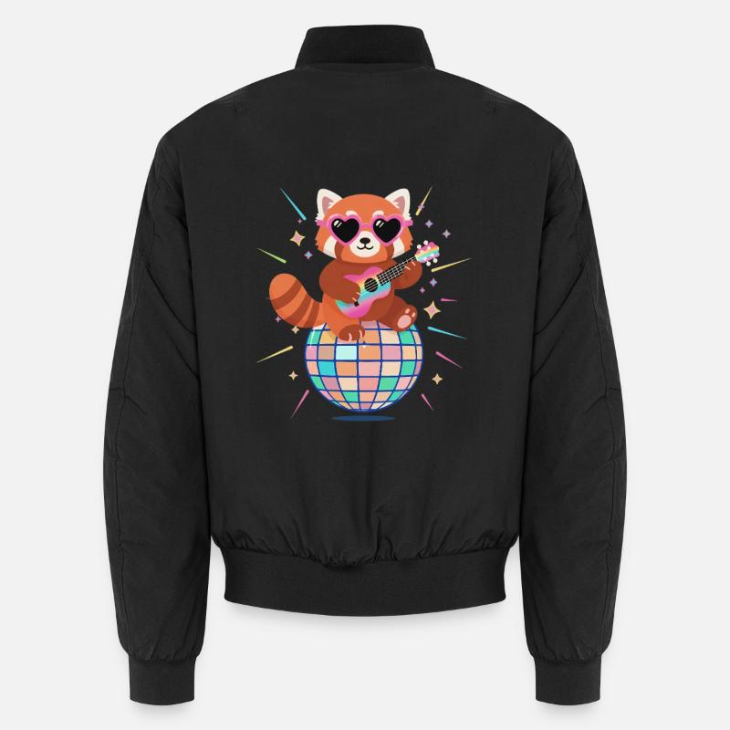 Red Panda Disco Ball 80s Retro Funny Unisex Bomber Jacket