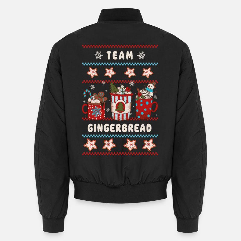 Team Gingerbread - Merry Christmas - Unisex Bomber Jacket - black
