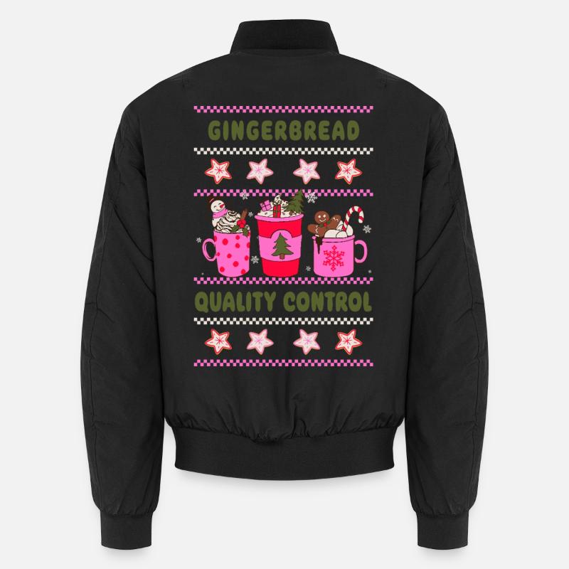 Gingerbread Quality Control - Pinke Weihnachten Unisex Bomberjacke