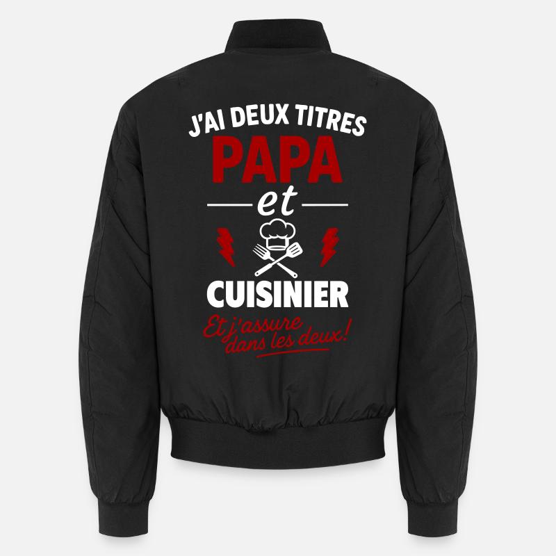 Dad Cook Humor Kitchen Gift - Unisex Bomber Jacket - black