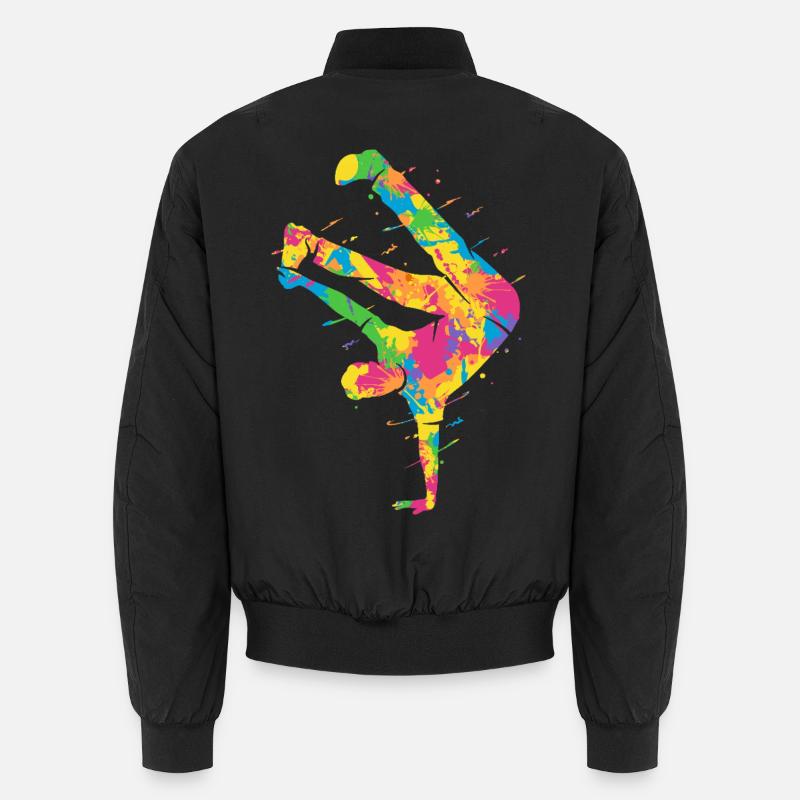 Breakdancing Bunt Breakdancer Jungen Breakdance - Unisex Bomberjacke - Schwarz