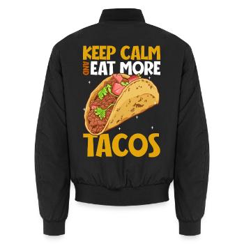 Keep Calm - Taco - Unisex Bomberjacke - Schwarz - Hinten - AI Model Male 185 light (185cm)