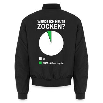 Lustiger Spruch Zocken Gamer - Unisex Bomberjacke - Schwarz - Hinten - AI Model Male 185 light (185cm)