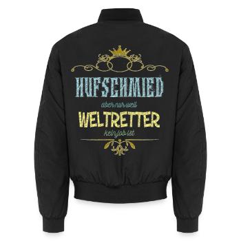 Hufschmied Weltretter - Unisex Bomberjacke - Schwarz - Hinten - AI Model Male 185 light (185cm)