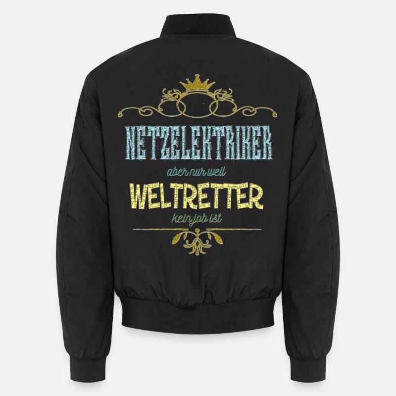 Netzelektriker Weltretter Unisex Bomberjacke