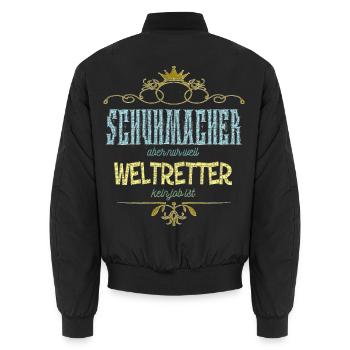 Schuhmacher Weltretter - Unisex Bomberjacke - Schwarz - Hinten - AI Model Male 185 light (185cm)