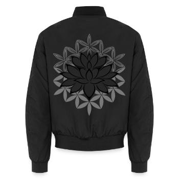 Lotus Lotus Flower Flower of Life - Unisex Bomber Jacket - black - Back - AI Model Male 185 light (185cm)