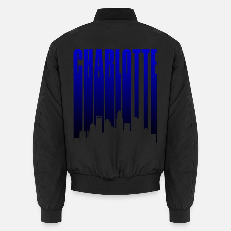 Charlotte Skyline Blue Gradient Unisex Bomber Jacket