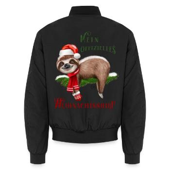 Mein Offizielles Weihnachtsshirt Faultier - Unisex Bomberjacke - Schwarz - Hinten - AI Model Male 185 light (185cm)