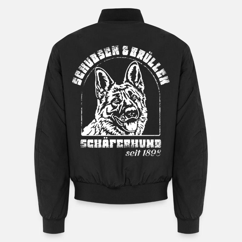 Schubsen und Brüllen Schäferhund - Unisex Bomberjacke - Schwarz