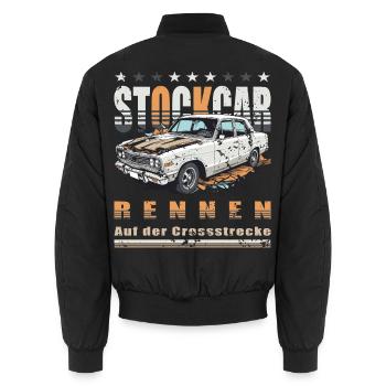 Stockcar Racing - Unisex Bomber Jacket - black - Back - AI Model Male 185 light (185cm)