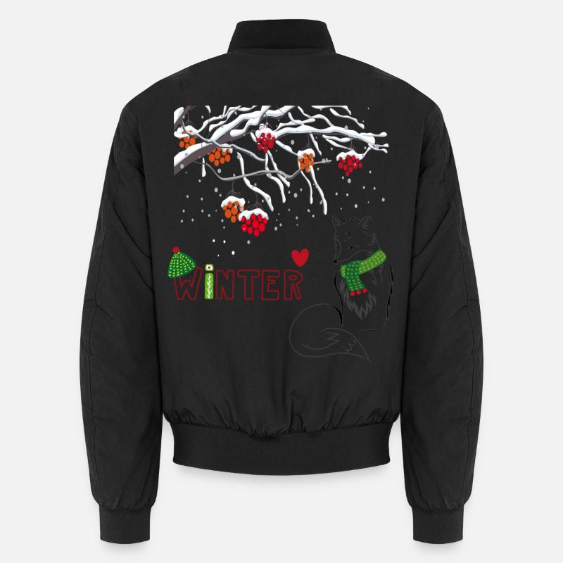 Winter Fox - Unisex Bomber Jacket - black